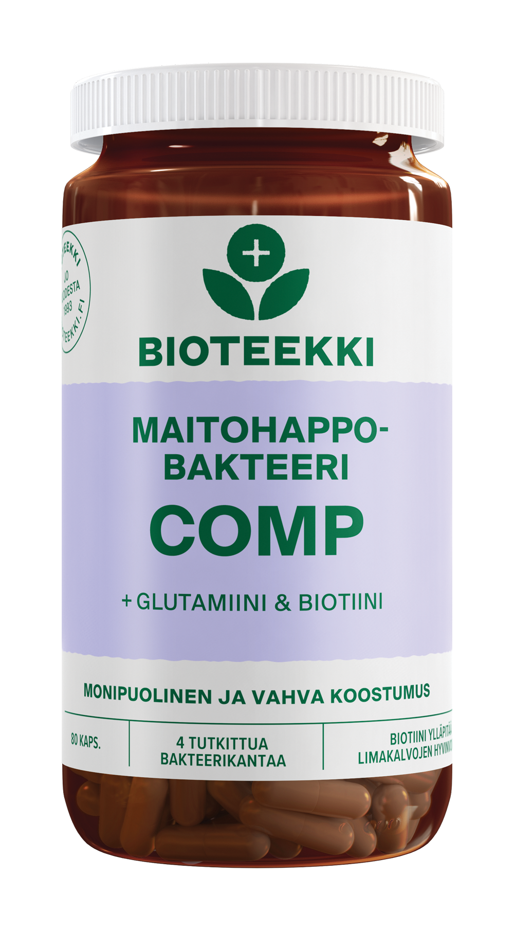 Maitohappobakteeri Comp, 80 kaps.