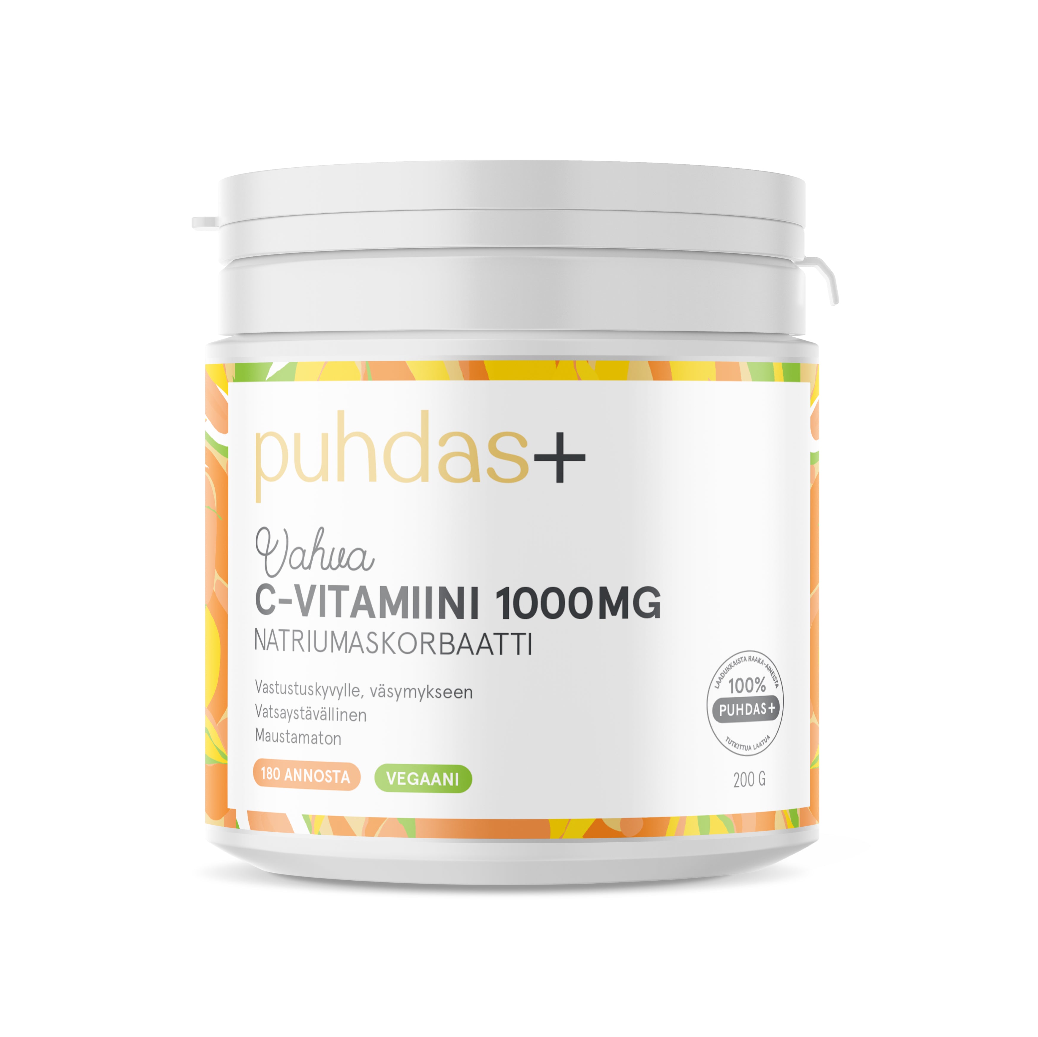 C-vitamiinijauhe, 1000 mg, 200 g